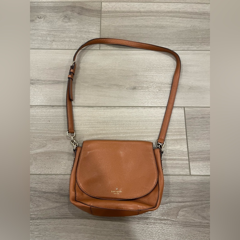 Kate Spade Brown Leather Saddle Bag Crossbody Purse